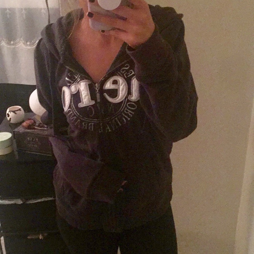 Black Aeropostale Zip Up Sweatshirt